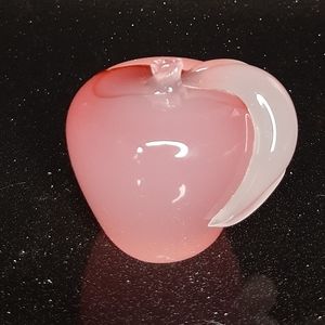 Vintage Pink Murano Glass Apple Paperweight.